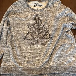 Harry Potter Deathly Hallows Gray Graphic Sweatshirt